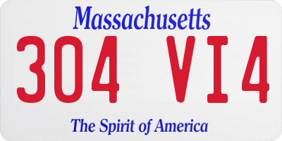 MA license plate 304VI4