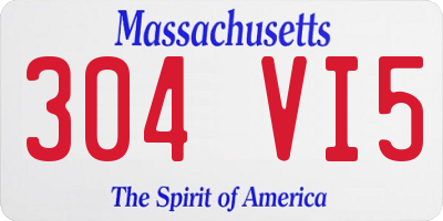 MA license plate 304VI5