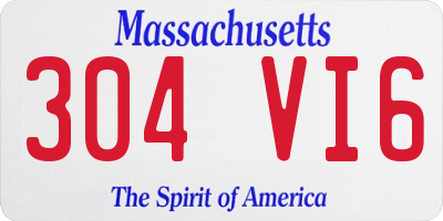 MA license plate 304VI6