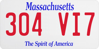 MA license plate 304VI7