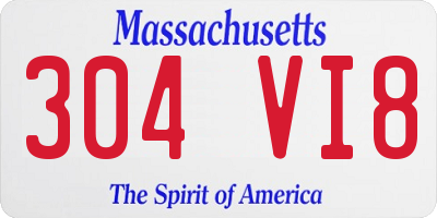 MA license plate 304VI8