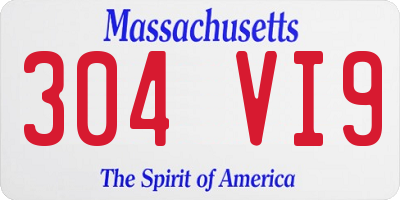 MA license plate 304VI9