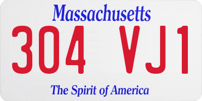 MA license plate 304VJ1