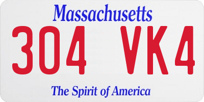 MA license plate 304VK4
