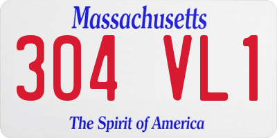 MA license plate 304VL1