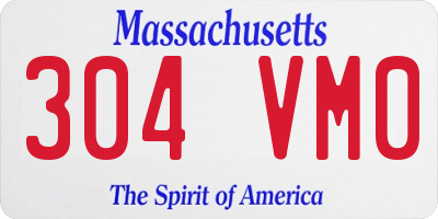 MA license plate 304VM0