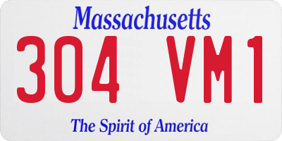 MA license plate 304VM1