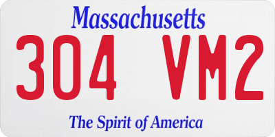MA license plate 304VM2