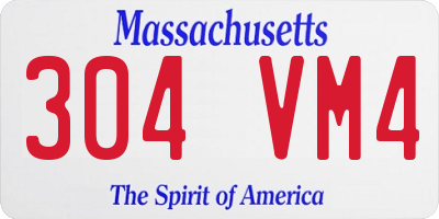 MA license plate 304VM4