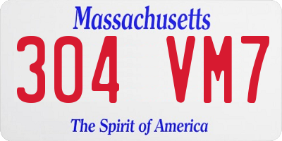 MA license plate 304VM7