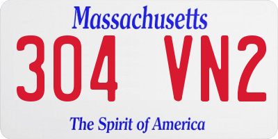 MA license plate 304VN2