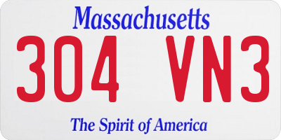 MA license plate 304VN3