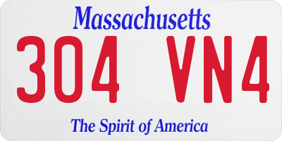 MA license plate 304VN4