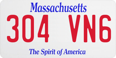 MA license plate 304VN6