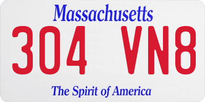MA license plate 304VN8