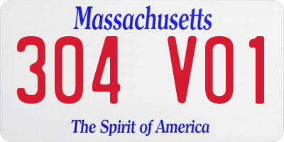MA license plate 304VO1
