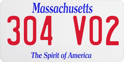 MA license plate 304VO2