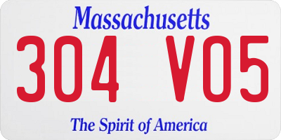 MA license plate 304VO5