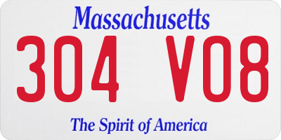 MA license plate 304VO8
