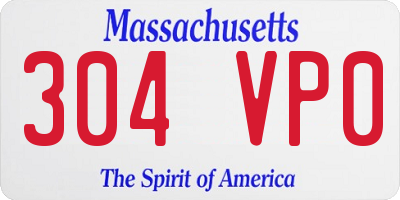 MA license plate 304VP0