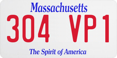 MA license plate 304VP1