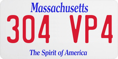 MA license plate 304VP4