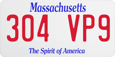 MA license plate 304VP9