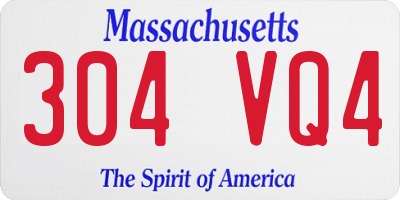 MA license plate 304VQ4
