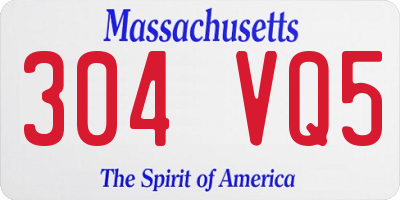 MA license plate 304VQ5