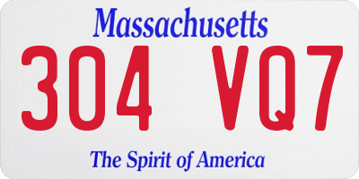 MA license plate 304VQ7