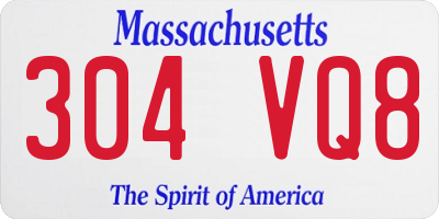 MA license plate 304VQ8