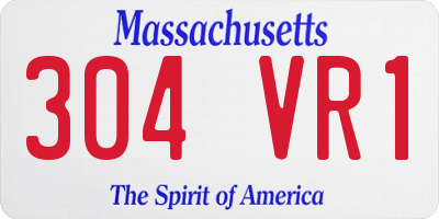 MA license plate 304VR1