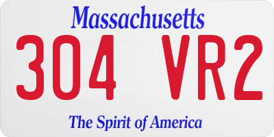 MA license plate 304VR2