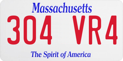 MA license plate 304VR4