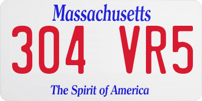 MA license plate 304VR5