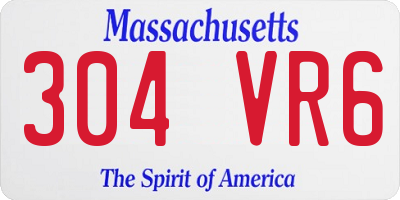 MA license plate 304VR6