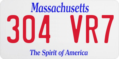 MA license plate 304VR7