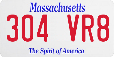 MA license plate 304VR8