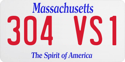 MA license plate 304VS1