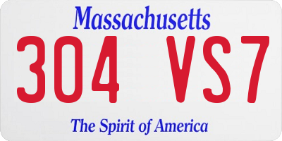 MA license plate 304VS7