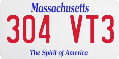 MA license plate 304VT3
