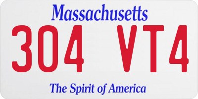 MA license plate 304VT4