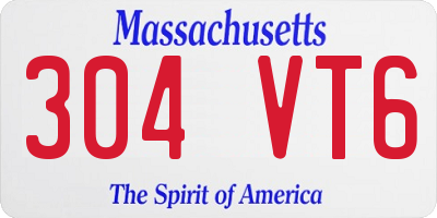 MA license plate 304VT6