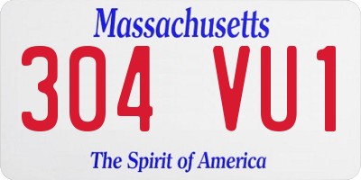 MA license plate 304VU1