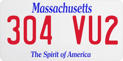 MA license plate 304VU2