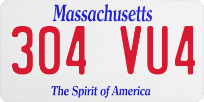 MA license plate 304VU4
