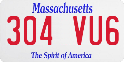 MA license plate 304VU6