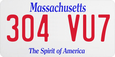 MA license plate 304VU7