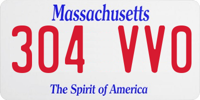 MA license plate 304VV0