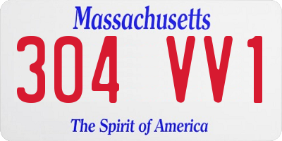 MA license plate 304VV1